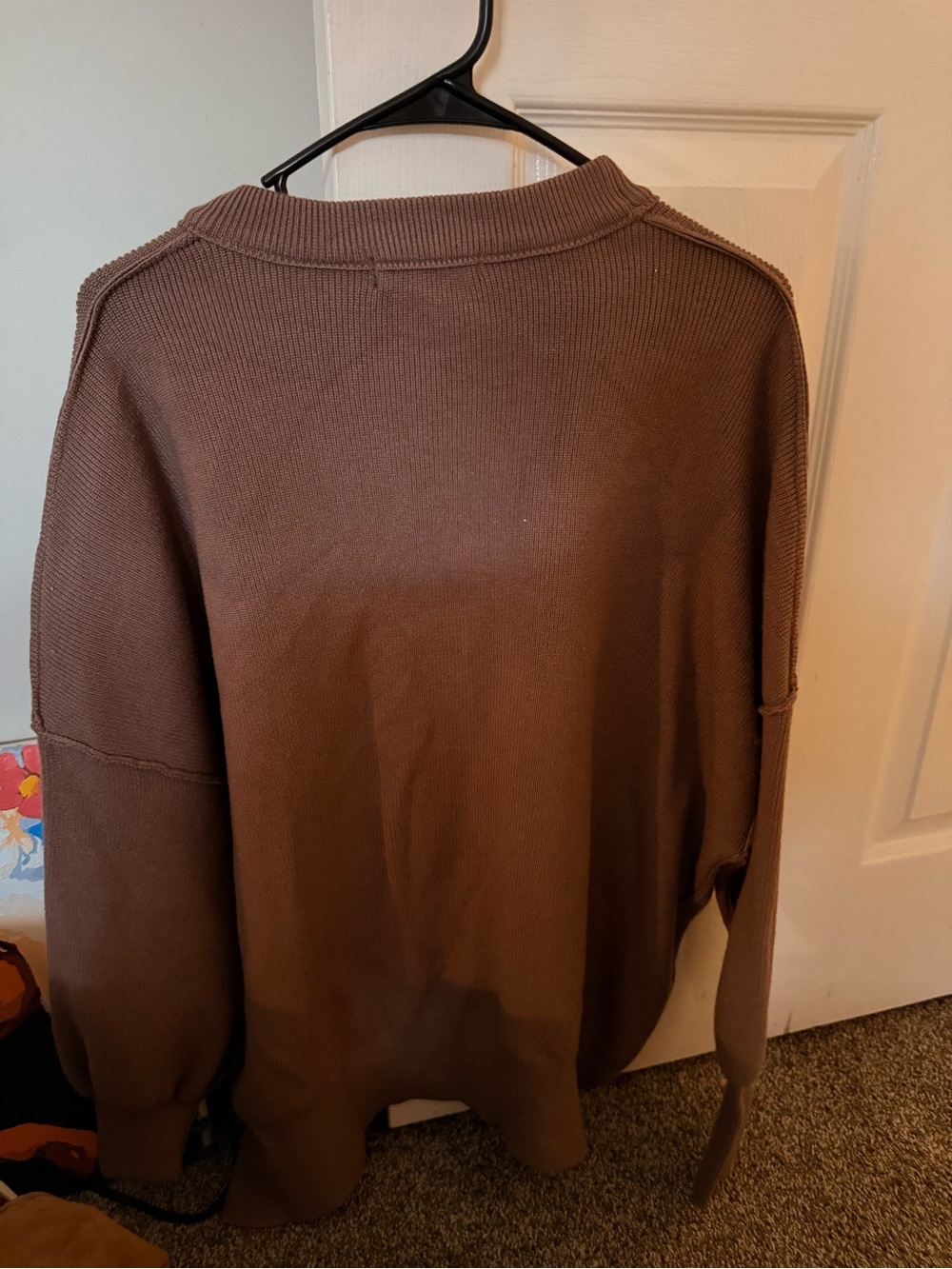 EFAN Oversized Scoop Neck Sweater - Brown - Picture 3 of 3